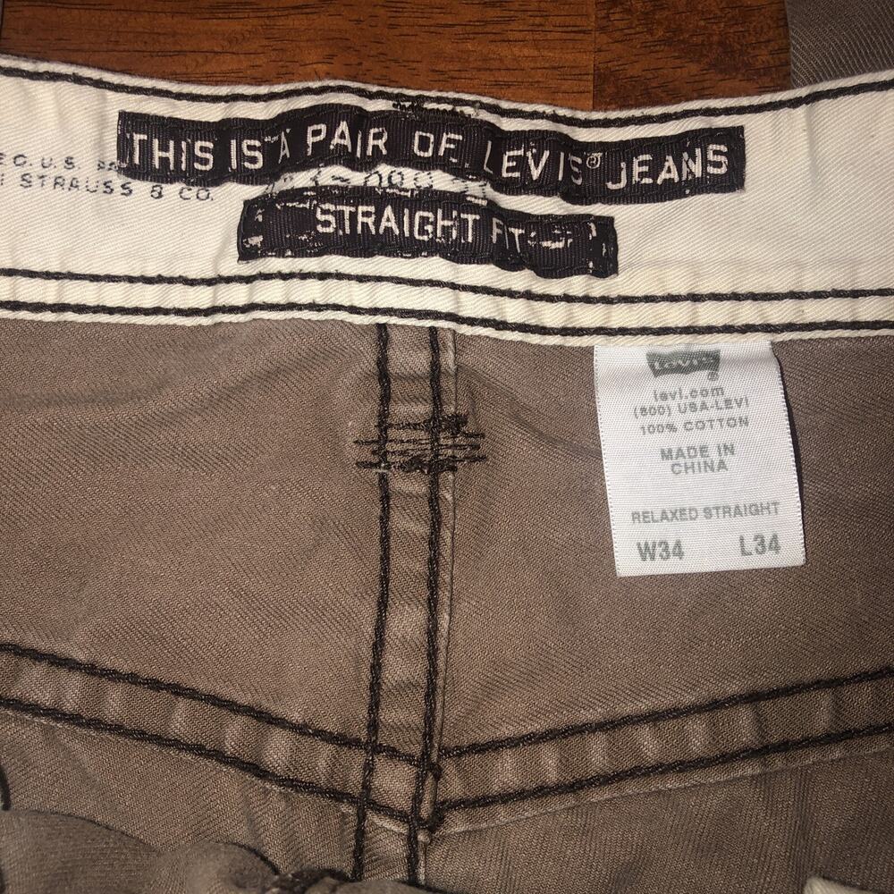 Levi's 701S Relaxed Straight Fit Jeans Tan Khaki W 34 X L 34 - Picture 12 of 15